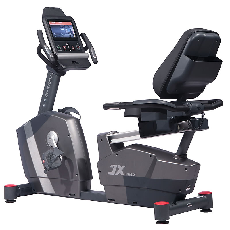 军霞/JX-S1002T/10.1寸触摸屏商用卧式健身车(插电式)