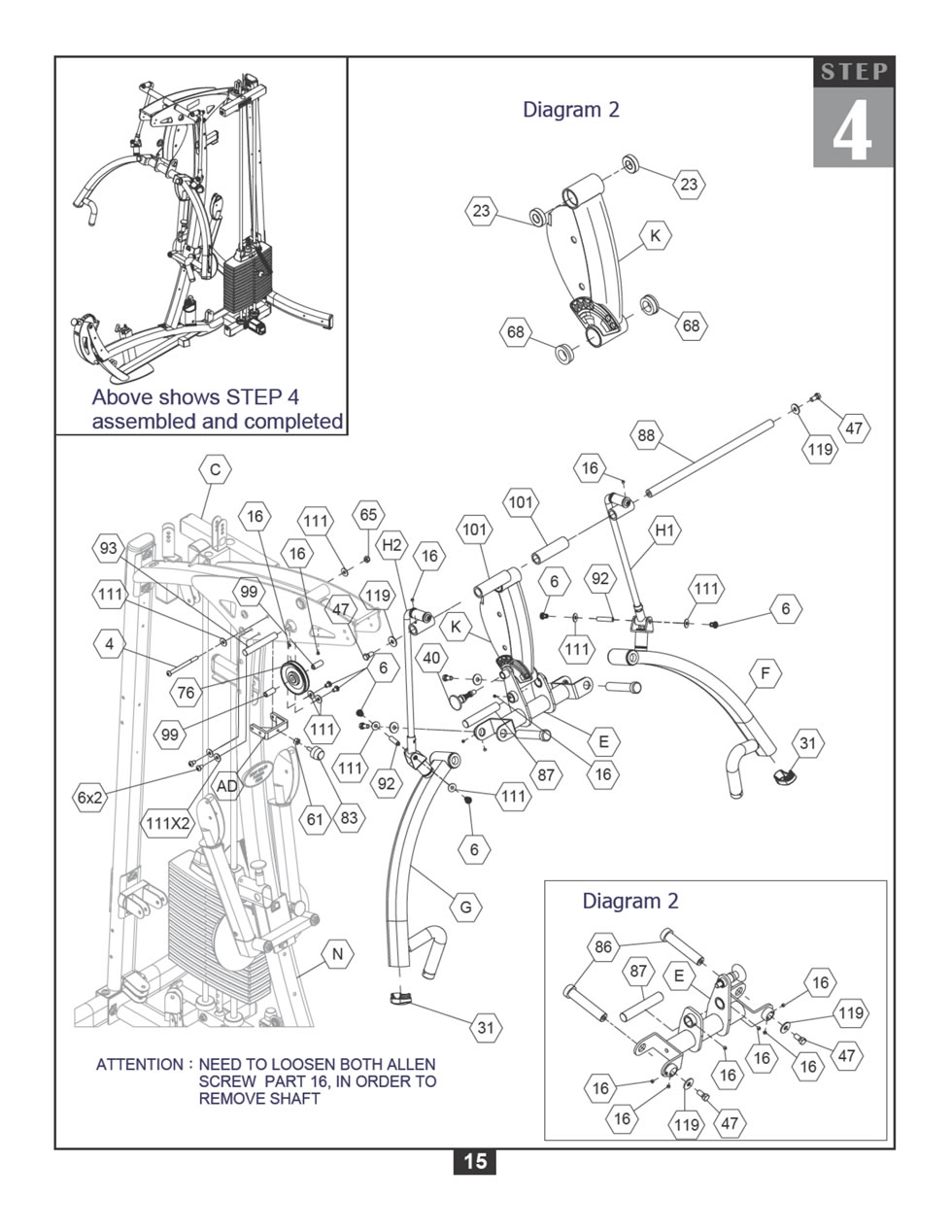 Body-Solid F600 综合训练器安装步骤及穿线图