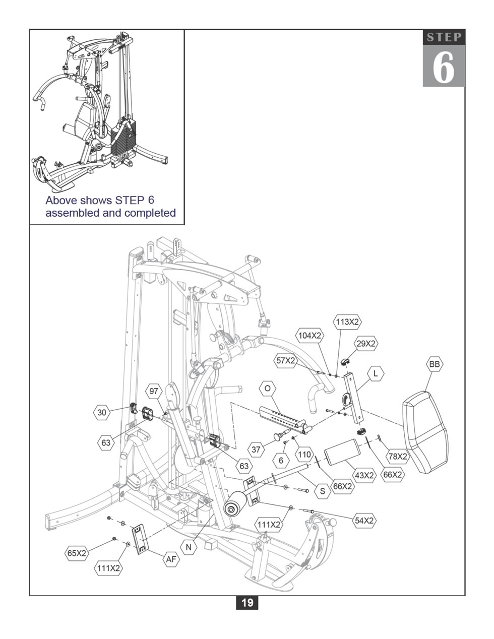 Body-Solid F600 综合训练器安装步骤及穿线图