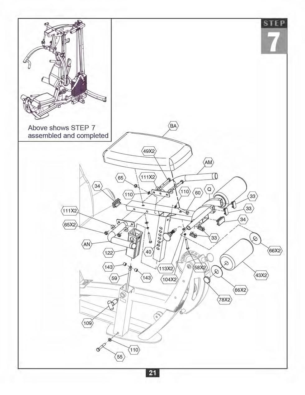 Body-Solid F600 综合训练器安装步骤及穿线图