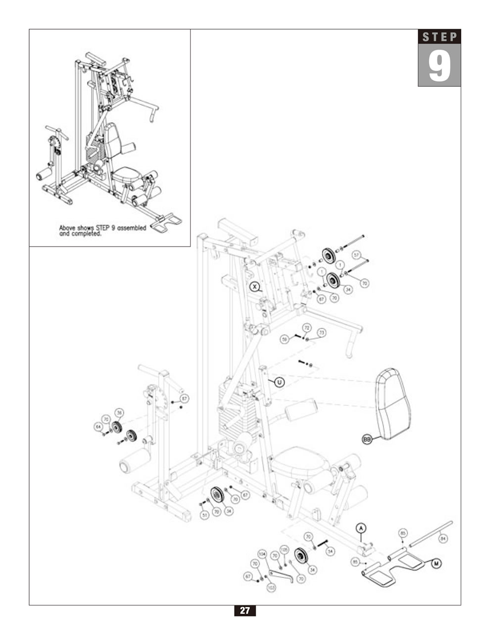 Body-Solid G2B 综合训练器安装步骤
