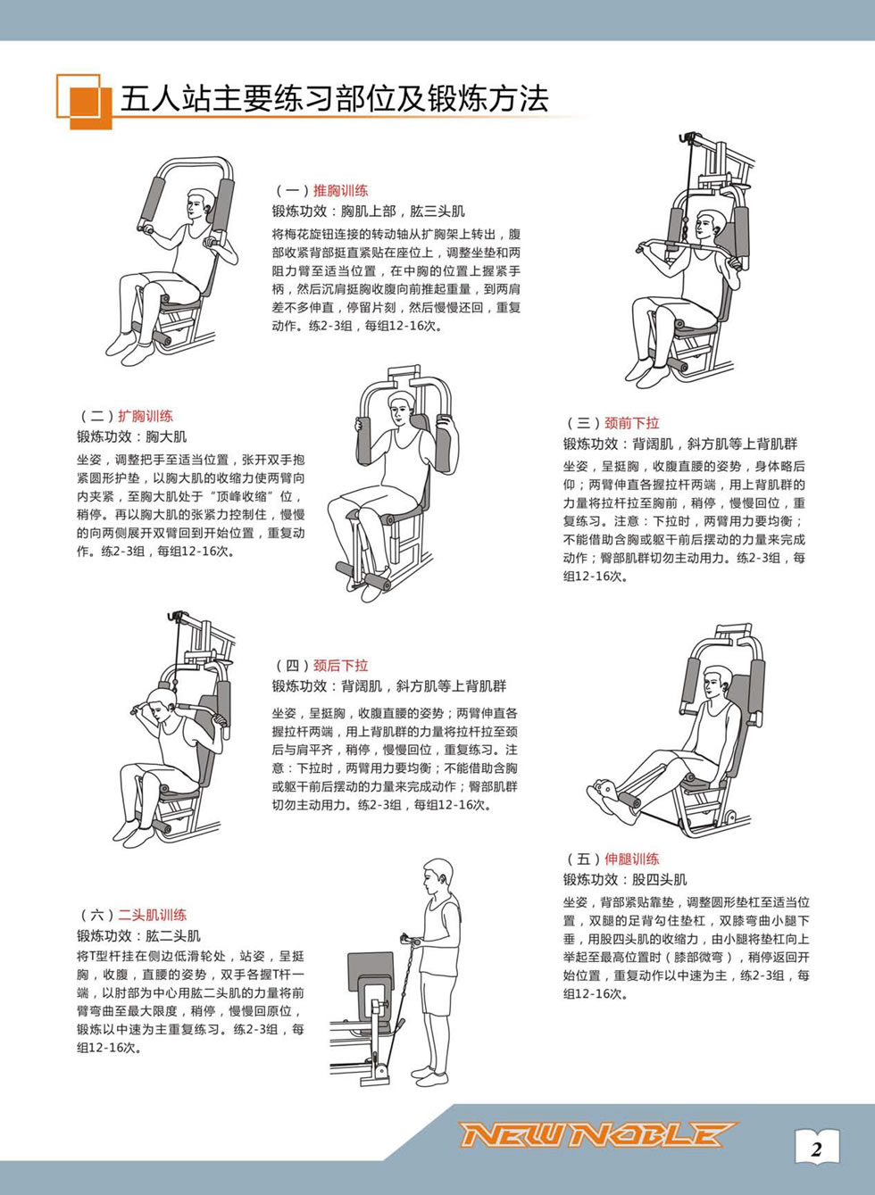 新贵族 XG-7205B 综合训练器安装步骤及使用说明