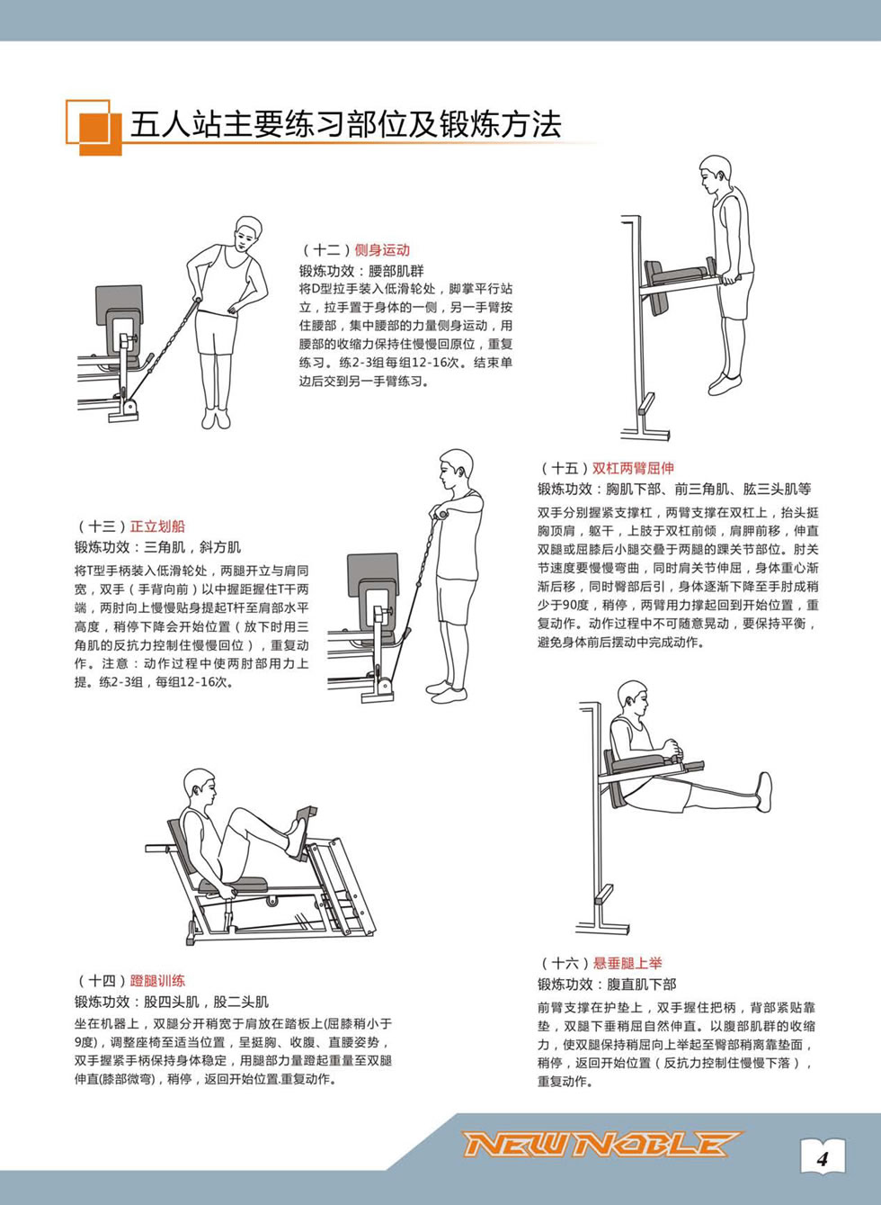 新贵族 XG-7205B 综合训练器安装步骤及使用说明
